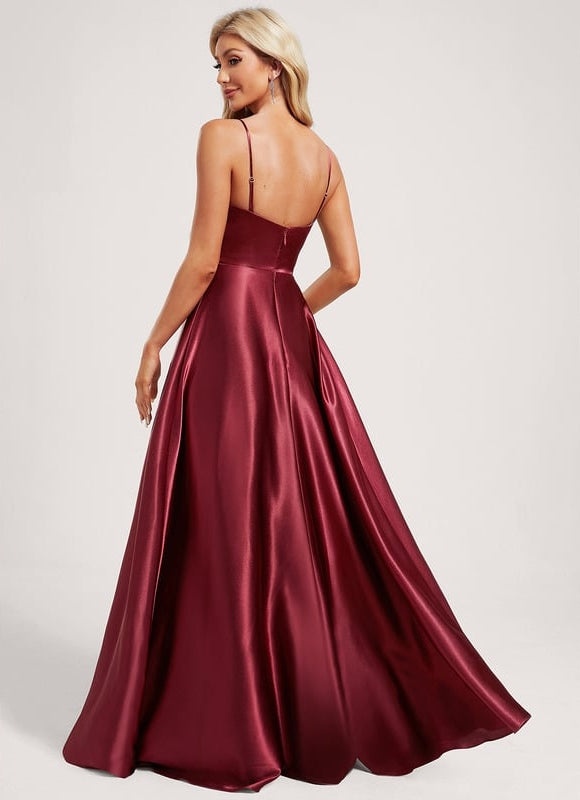 Robe Trapèze Satinée Dorée - gallery 4