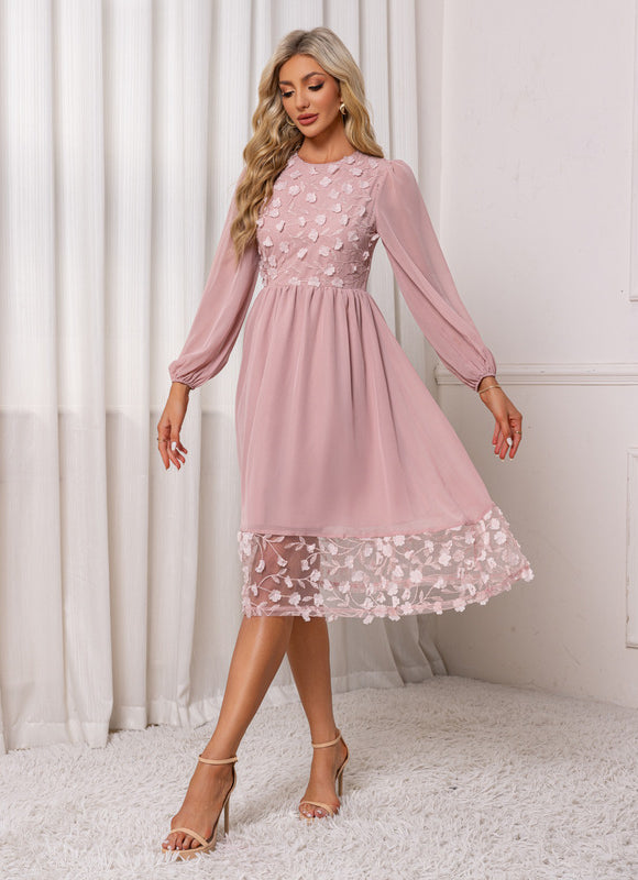 Robe Trapeze Rose Poudré - gallery 2