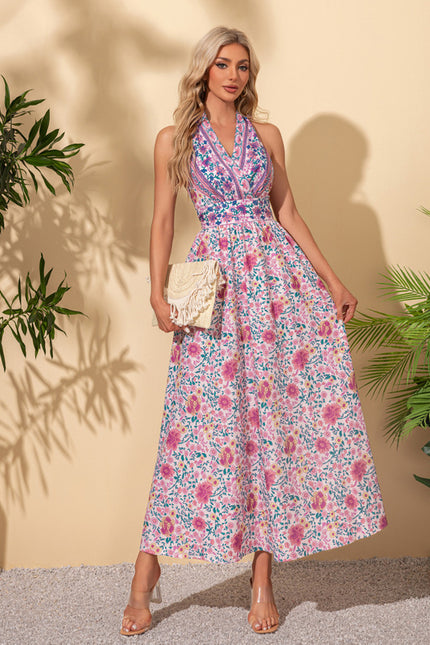 Robe Trapèze Fleurie Éclatante - gallery 2