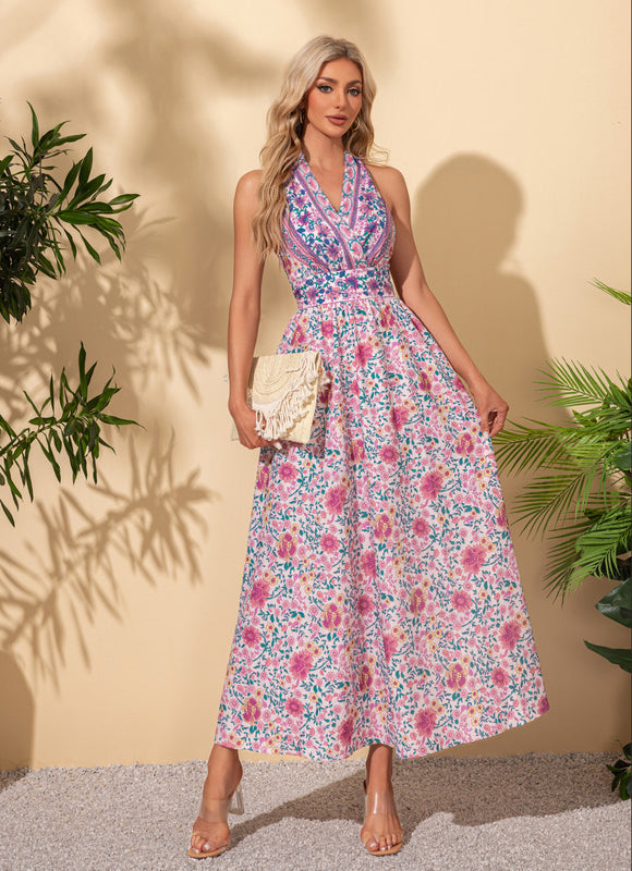 Robe Trapèze Fleurie Éclatante - gallery 2
