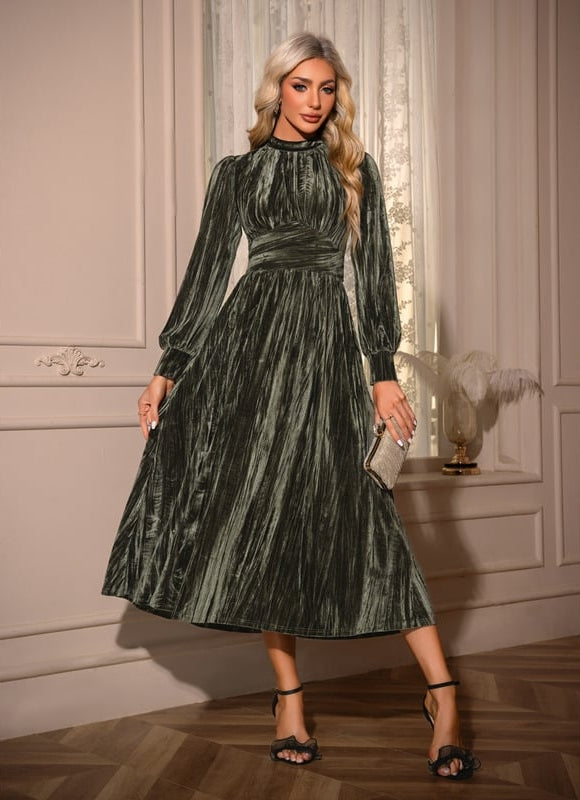 Robe Trapeze Velours Femme - gallery 2