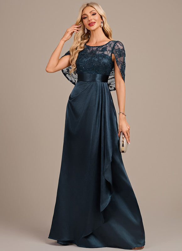Robe Trapèze Élégante Marine - gallery 3