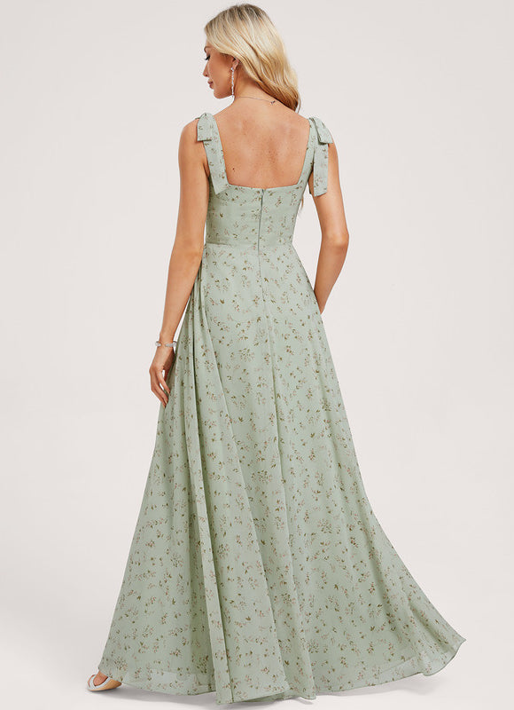 Robe Trapèze Élégante Vert Clair - gallery 4