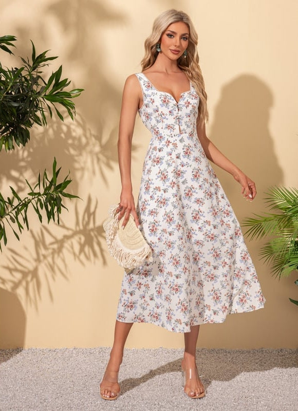 Robe Trapèze Rosée Épanouie - gallery 3