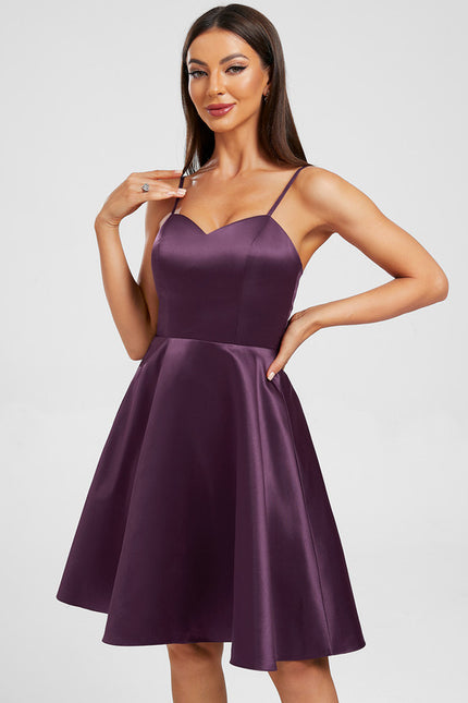 Robe Trapèze Cœur Satinée - gallery 4