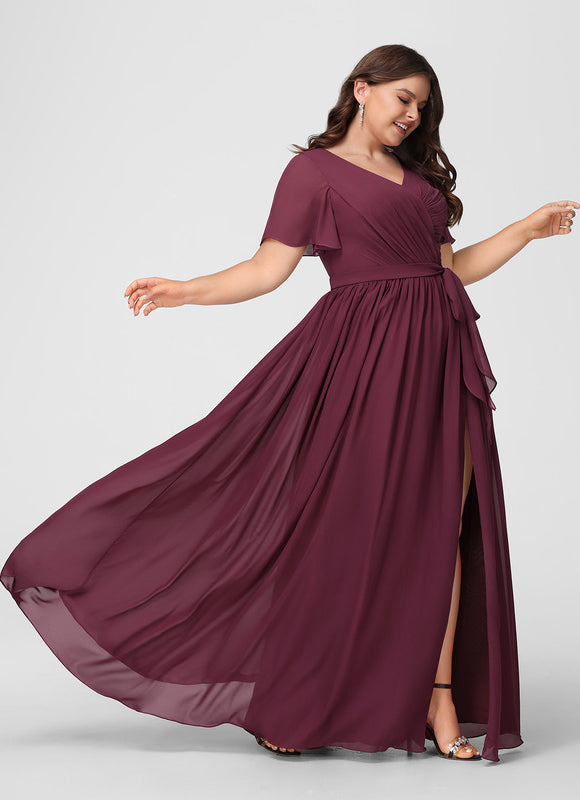 Robe Trapèze Longue Beige Élégante - gallery 8