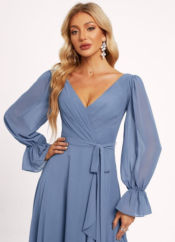 Robe Trapèze Mousseline Fendue - gallery 4