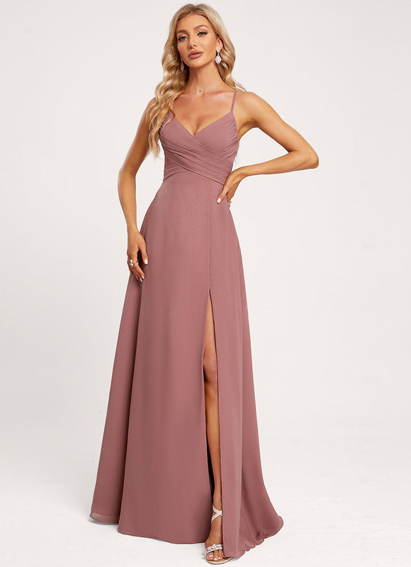 Robe Trapèze Longue Beige Élégante