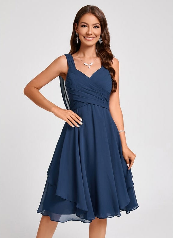Robe Trapèze Drapé Élégant Chic - gallery 5