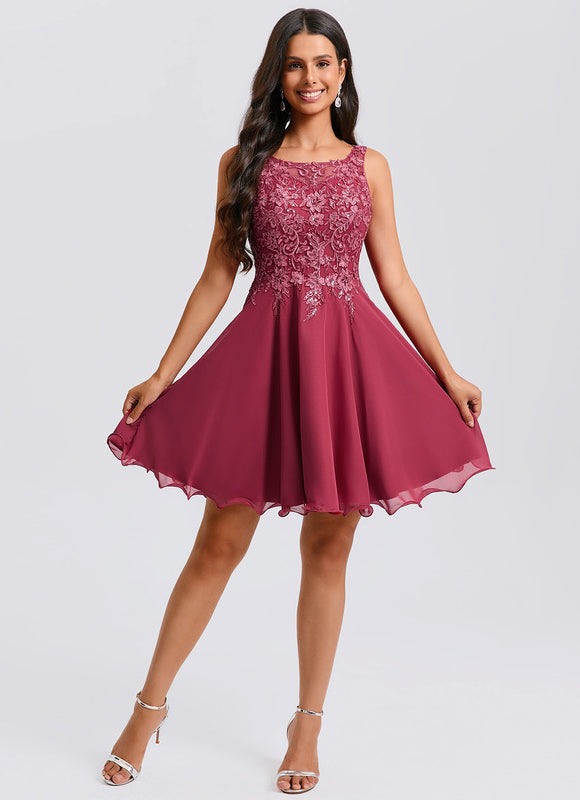 Robe Trapèze Cerise Élégante - gallery 4