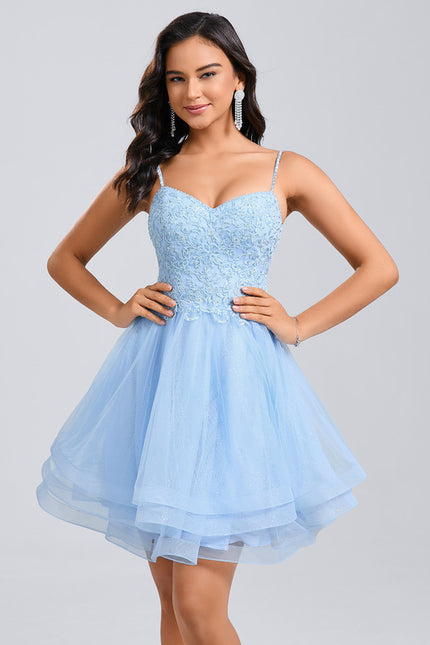 Robe Trapeze Bleu Ciel - gallery 2
