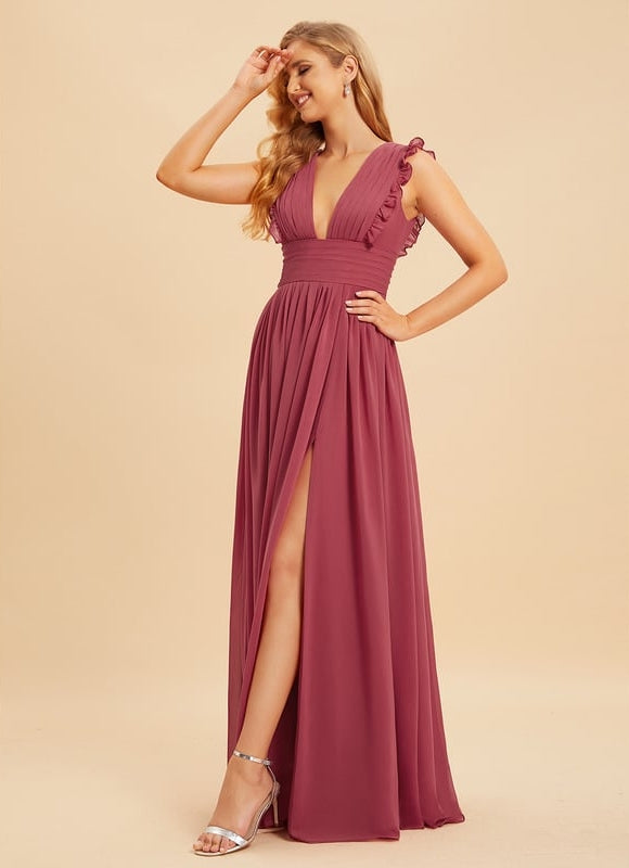 Robe Trapèze Mousseline Fendue - gallery 2