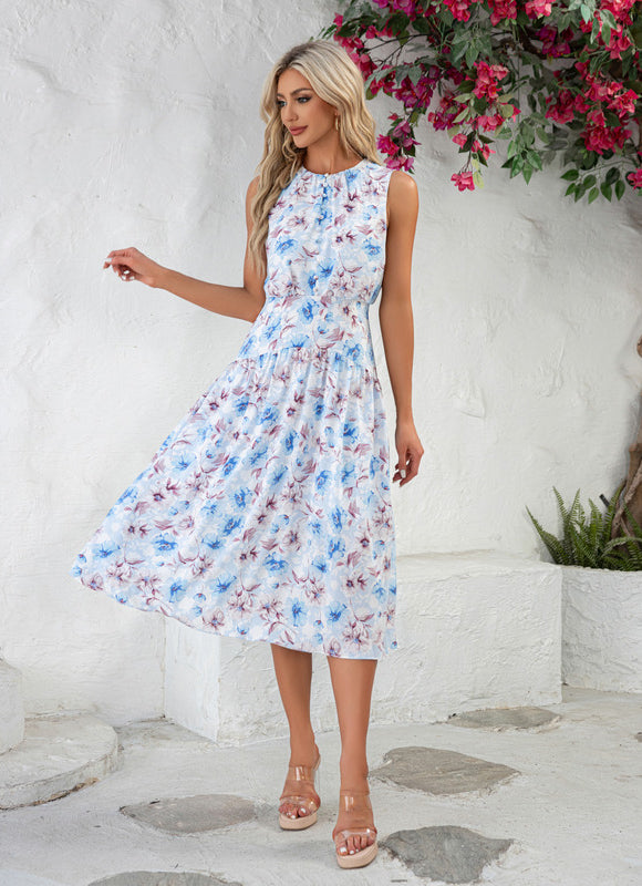 Robe Trapèze Ciel Floral