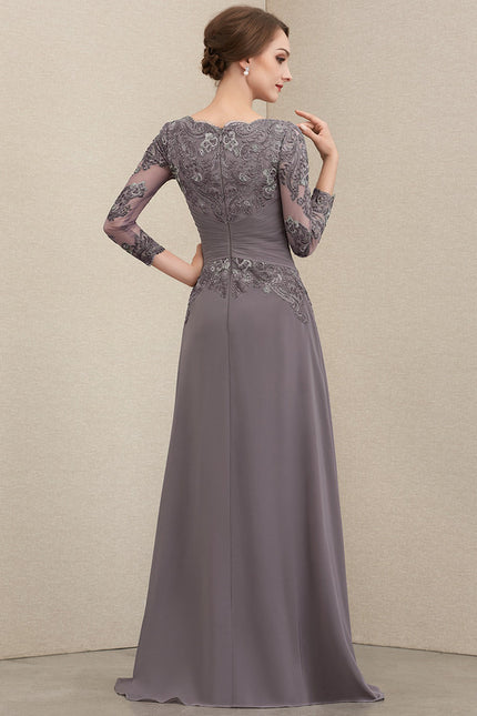 Robe Trapèze Gris Élégance Drapée - gallery 3