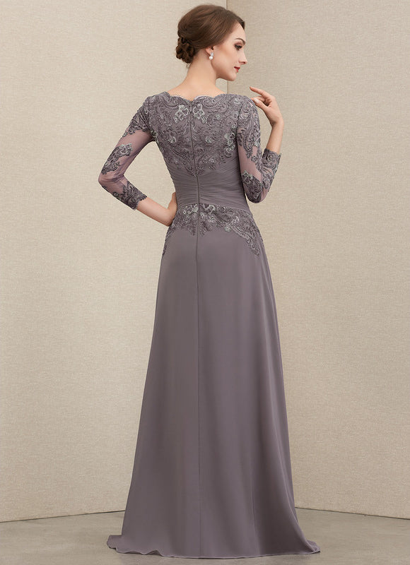 Robe Trapèze Gris Élégance Drapée - gallery 3