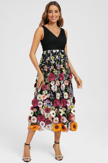 Robe Trapèze Éclat Multicolore - gallery 1