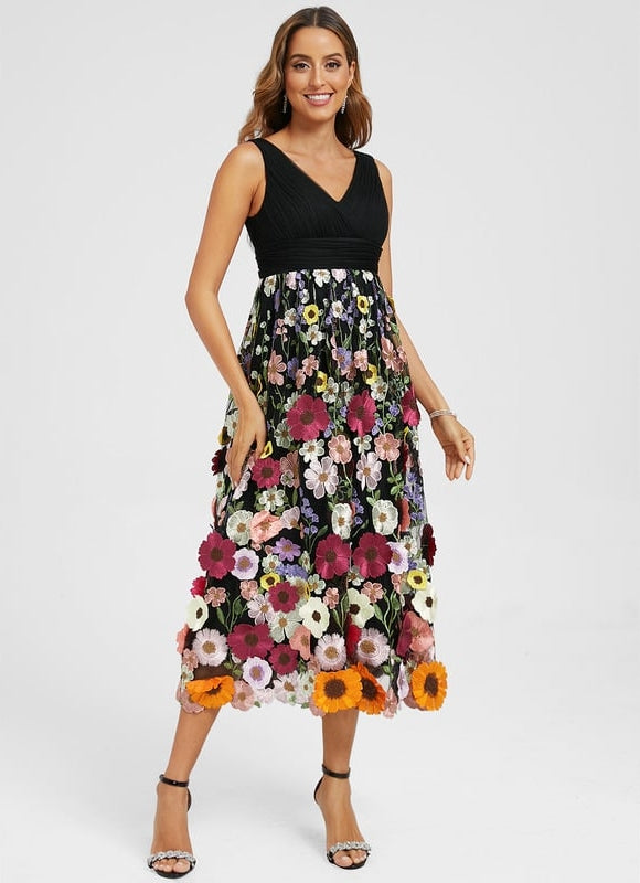 Robe Trapèze Éclat Multicolore - gallery 1