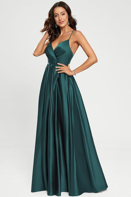 Robe Trapèze Éclat Satiné Doré - gallery 5