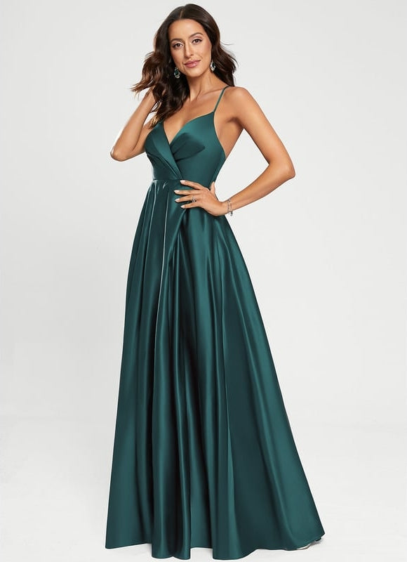 Robe Trapèze Éclat Satiné Doré - gallery 5