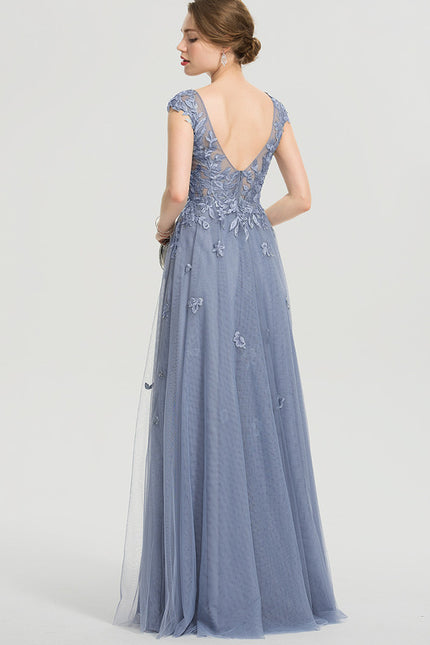 Robe Trapèze Élégance Grise Tulle - gallery 1