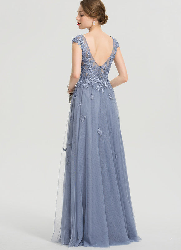 Robe Trapèze Élégance Grise Tulle - gallery 1