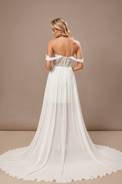 Robe Trapèze Élégance Blanche Vaporeuse - gallery 6