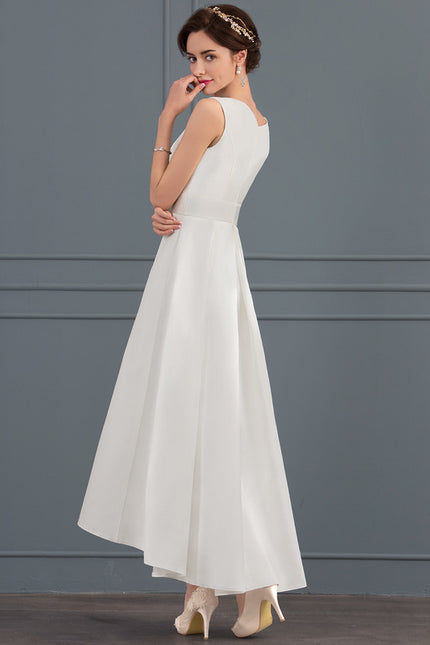 Robe Trapèze Blanche Satin Mariée - gallery 1