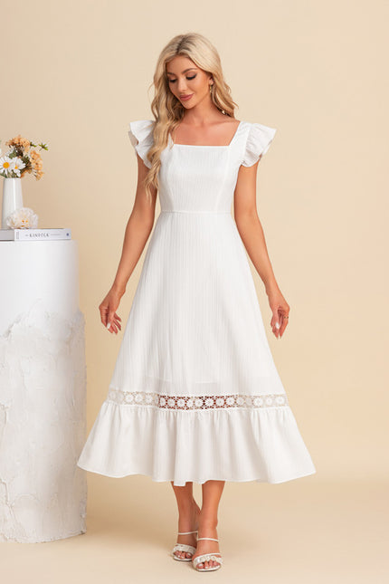 Robe Trapèze Flottante Blanche - gallery 2