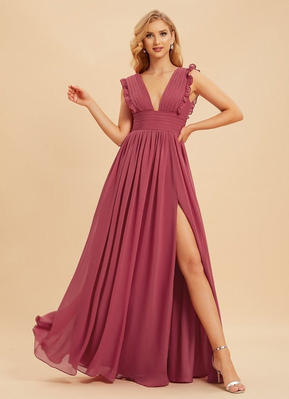 Robe Trapèze Mousseline Fendue