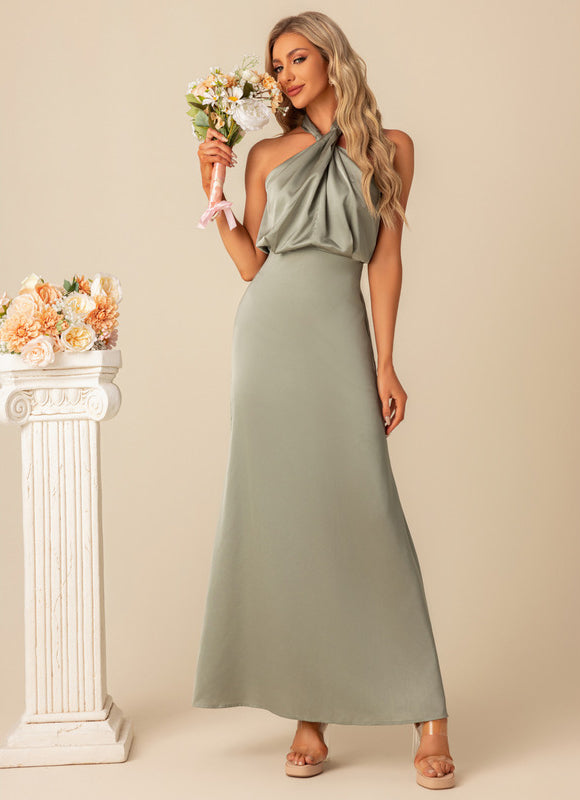 Robe Trapèze Satin Luxe Halter - gallery 5