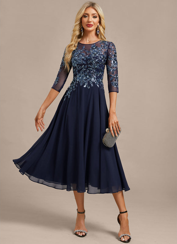 Robe Trapèze Élégance Marine Chic