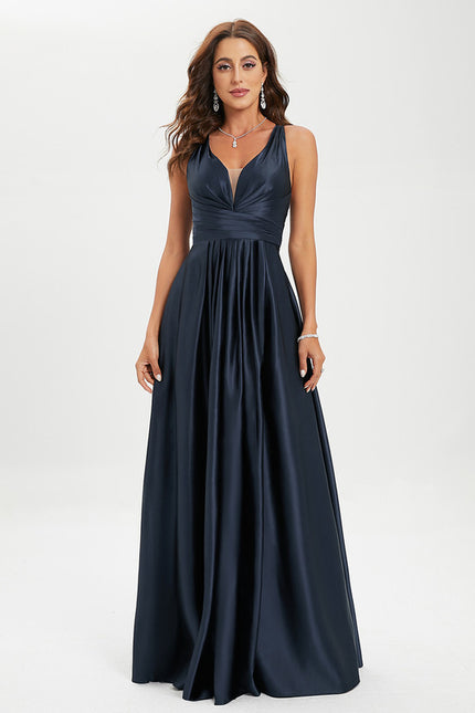 Robe Trapèze Éclat Satiné Doré - gallery 1