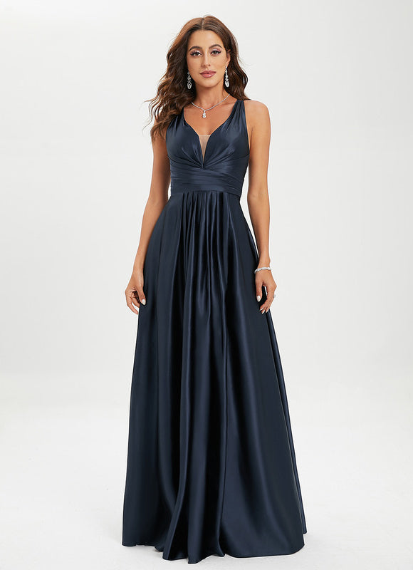 Robe Trapèze Éclat Satiné Doré - gallery 1