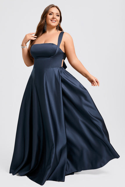 Robe Trapèze Nuit De Satin Profond - gallery 8