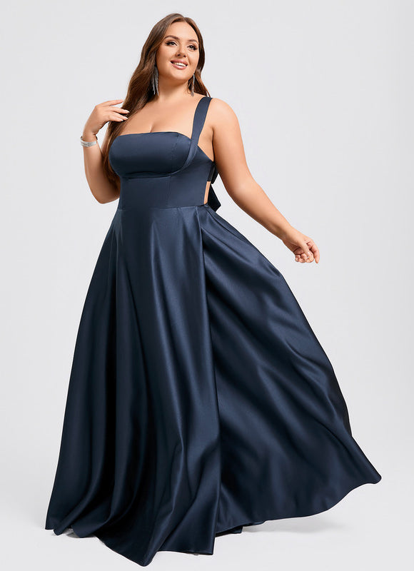 Robe Trapèze Nuit De Satin Profond - gallery 8