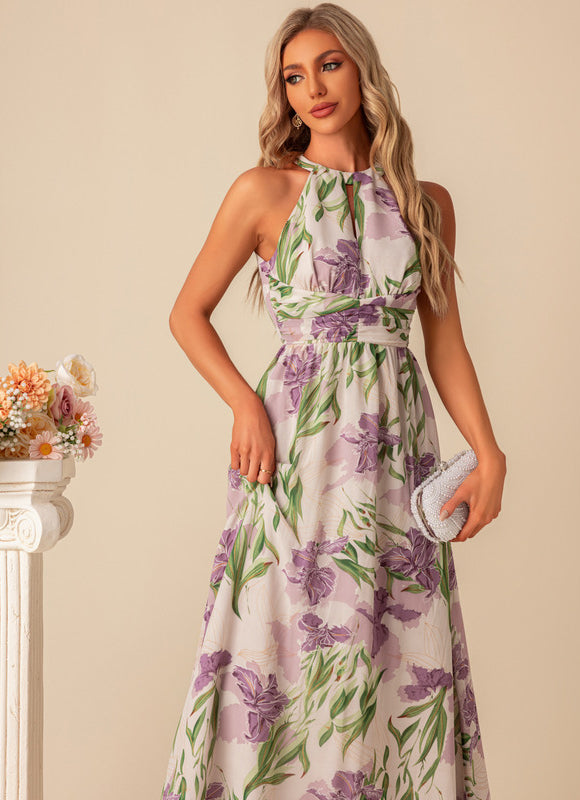 Robe Trapèze Évanescence Florale - gallery 2