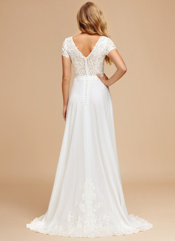Robe Trapèze Éthérée Satinée - gallery 2