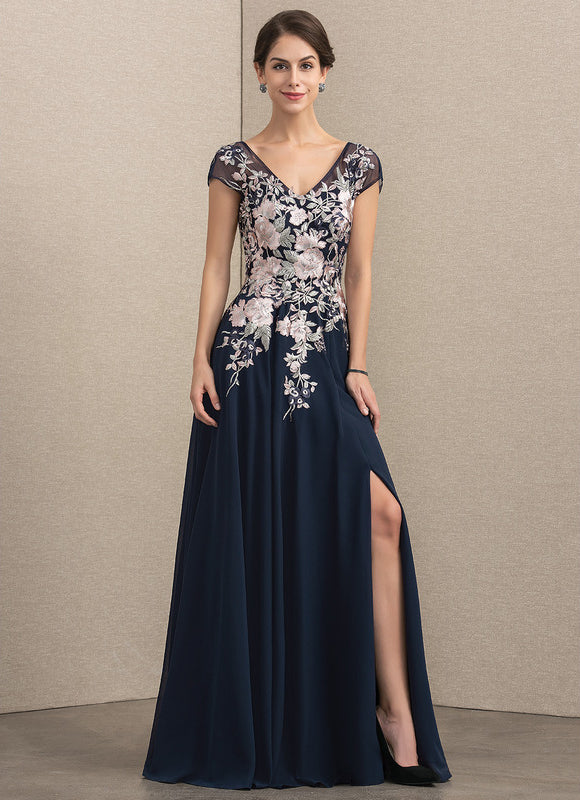 Robe Trapèze Bleu Marine Dentelle Mariée - gallery 1