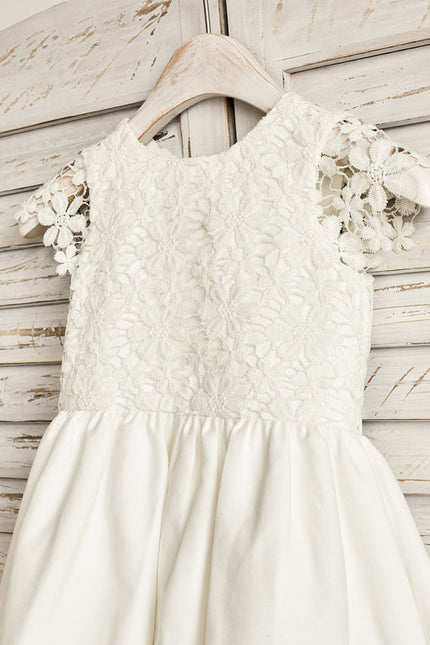 Robe Trapèze Satin Vert Poudré - gallery 5