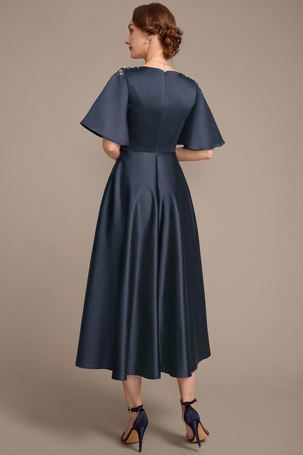 Robe Trapèze Nocturne Satinée - gallery 6