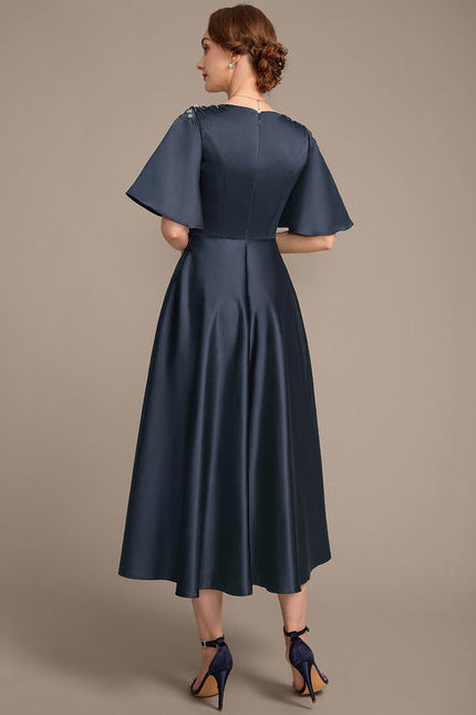 Robe Trapèze Nocturne Satinée - gallery 6