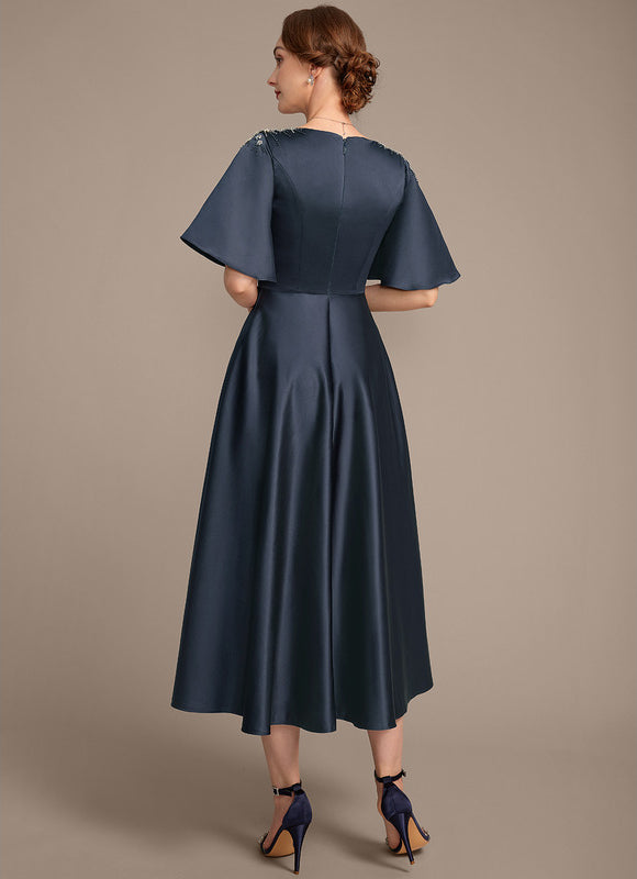 Robe Trapèze Nocturne Satinée - gallery 6