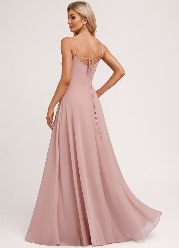 Robe Trapèze Éthérée Rose - gallery 1