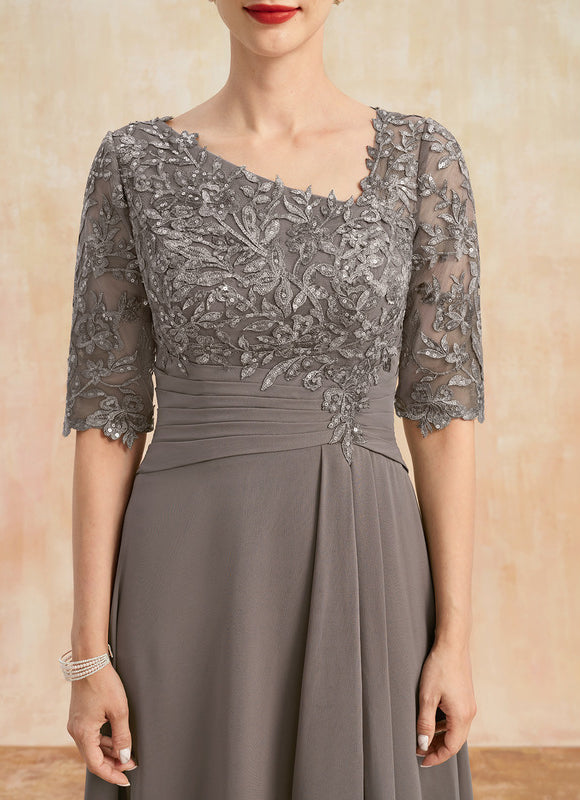Robe Trapèze Gris Élégant - gallery 6