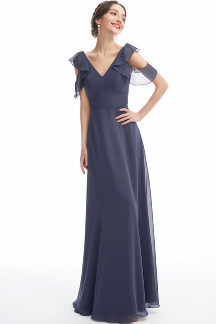 Robe Trapèze Mousseline Fendue - gallery 1