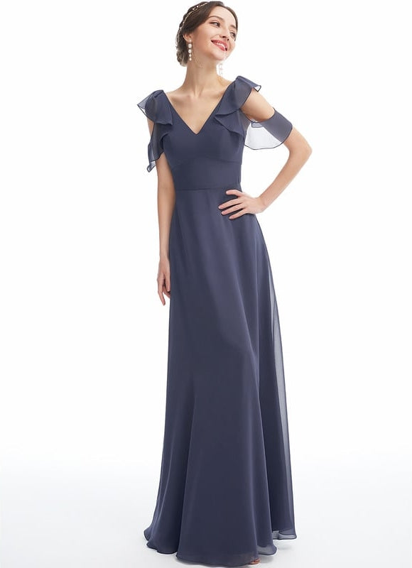 Robe Trapèze Mousseline Fendue - gallery 1