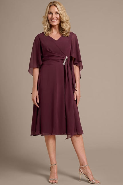 Robe Trapèze Élégance Prune - gallery 2