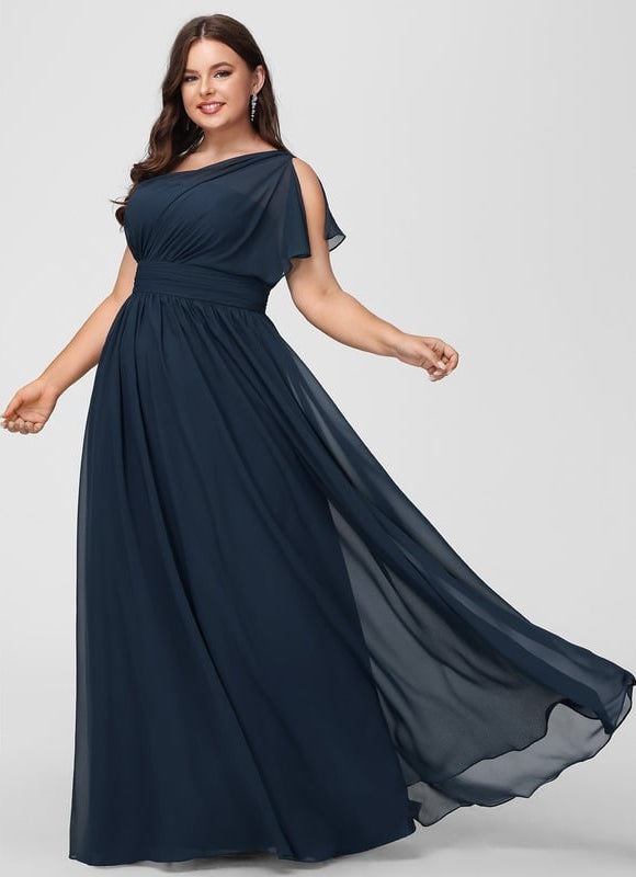Robe Trapèze Asymétrique Beige - gallery 5