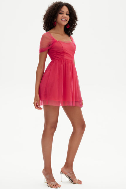 Robe Trapèze Fuchsia Envoûtante - gallery 1
