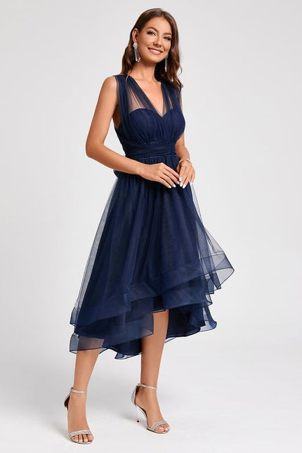 Robe Trapèze Élégance Marine Tulle - gallery 3